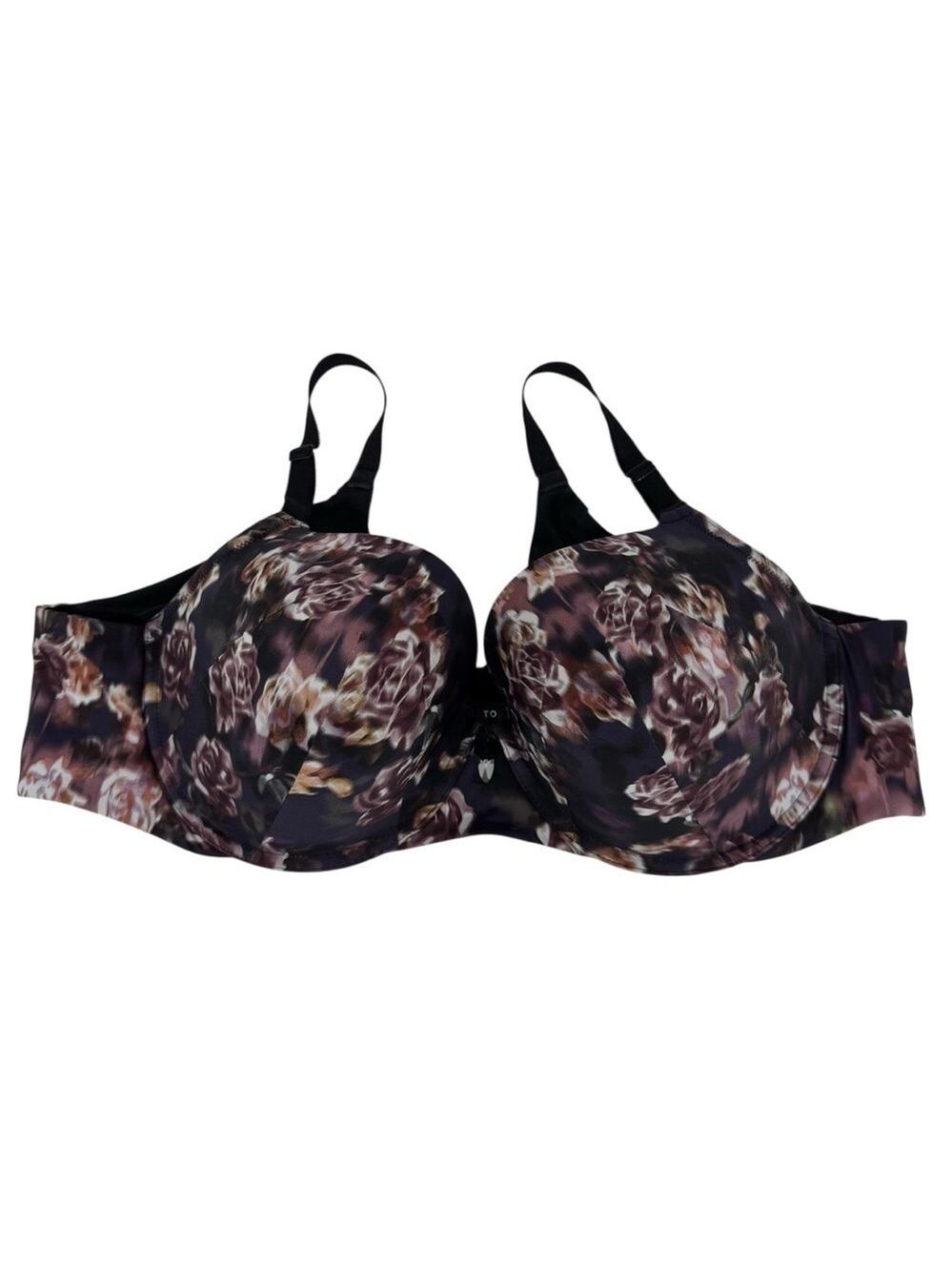 Torrid 360 Back Smoothing Lightly Lined T-Shirt Bra 46B Dark Floral Underwire